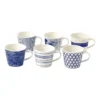 Outlet 🛒 Royal Doulton Pacific 400ml Set of 6 Mixed Mugs Multicolour Blues ❤️
