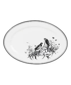 Coupon ⭐ Robert Gordon Matilda 36x24cm Bone China Platter White/Black 👍
