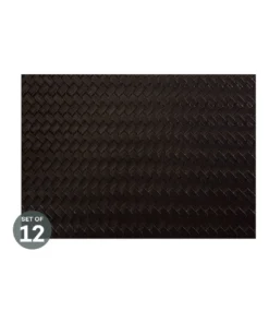 Cheapest 👍 Maxwell & Williams Table Accents Leather Look Placemat 43x30cm Black Plait Set of 12 🧨