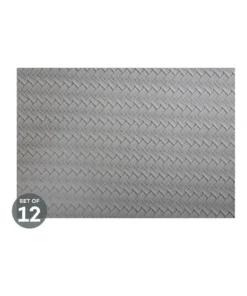Deals 😉 Maxwell & Williams Table Accents Leather Look Placemat 43x30cm Grey Plait Set of 12 ✨