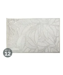 Coupon 🥰 Maxwell & Williams Table Accents Cut-Out Placemat 45x30cm Leaf Silver Set of 12 ✨