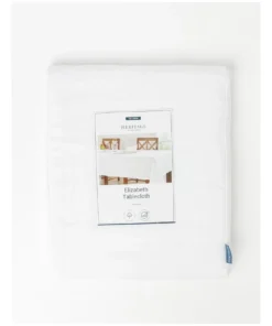 Deals 🎁 Heritage Elizabeth Hemstitch Tablecloth In White 💯 -Dining Sales Store 802173880 3 720x928