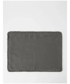 Promo 🌟 Australian House & Garden Fringed Linen Placemat Dark Stone ⌛