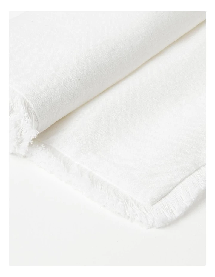 Wholesale ⌛ Australian House & Garden Fringed Linen Table Runner in White ✔️ 3 Wholesale ⌛ Australian House & Garden Fringed Linen Table Runner in White ✔️ - Image 3