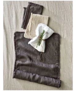 Budget ⌛ Australian House & Garden Fringed Linen Table Runner 45x180cm Dark Stone ❤️ 6 Budget ⌛ Australian House & Garden Fringed Linen Table Runner 45x180cm Dark Stone ❤️ -Dining Sales Store 804350440 2 1 720x928