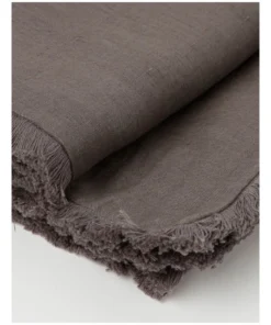 Budget ⌛ Australian House & Garden Fringed Linen Table Runner 45x180cm Dark Stone ❤️