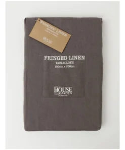 Buy ๐ฅฐ Australian House & Garden Fringed Linen Tablecloth Dark Stone โญ