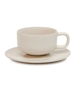 Discount 🤩 Salt&Pepper HUE Tea Cup and Saucer Set - 200ml/15.5cm - Stone - Set of 6 👍 -Dining Sales Store 806923450 2 720x928