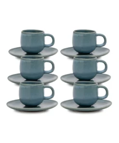 Discount 🔥 Salt&Pepper Hue Espresso Cup & Saucer - 85ml - Sage - Set of 6 ❤️