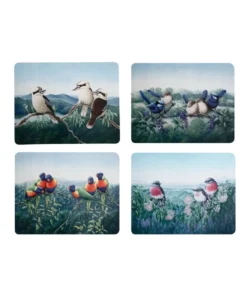 Buy π Maxwell & Williams Birds of Australia KC 10-Year Anniversary 34x26.5cm Set of 4 Cork Back Placemat Assorted colours π