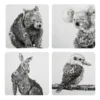 Outlet ⌛ Maxwell & Williams Marini Ferlazzo Animals of Australia Set of 4 10.5cm Cork Back Coaster ❤️
