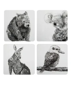 Outlet β Maxwell & Williams Marini Ferlazzo Animals of Australia Set of 4 10.5cm Cork Back Coaster β€οΈ