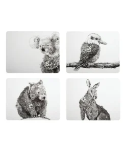 Deals β Maxwell & Williams Marini Ferlazzo Animals of Australia 34x26.5cm Set of 4 Gift Boxed Cork Back Placemat βοΈ