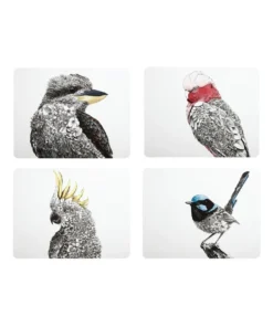 Budget β Maxwell & Williams Marini Ferlazzo Birds of Australia 34x26.5cm Set of 4 Gift Boxed Cork Back Placemat π₯