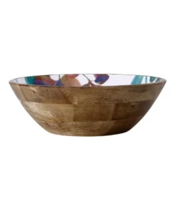 Cheapest 💯 Maxwell & Williams Samba 34cm Mango Wood & Enamel Finish Serving Bowl 🎉