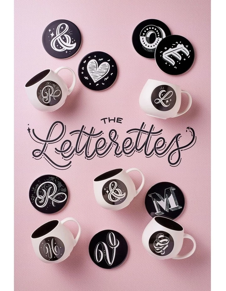 New ✨ Maxwell & Williams The Letterettes Ceramic 10.5cm C Gift Boxed Round Coaster Black 🥰 2 New ✨ Maxwell & Williams The Letterettes Ceramic 10.5cm C Gift Boxed Round Coaster Black 🥰 - Image 2