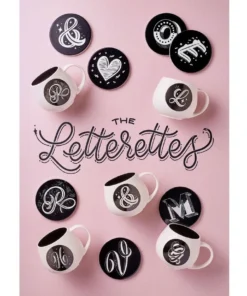 Deals 🧨 Maxwell & Williams The Letterettes Ceramic 10.5cm X Gift Boxed Round Coaster Black 🔥 -Dining Sales Store 814053520 2 720x928