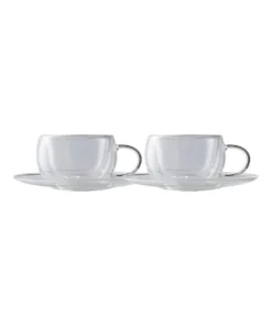 Discount 🎁 Maxwell & Williams Blend Double Wall 80ml 2pc Gift Boxed Cup & Saucer Set 🌟