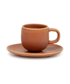 Best Pirce ⭐ Salt&Pepper Hue Espresso 85ml Cup & Saucer Set Rust 🥰