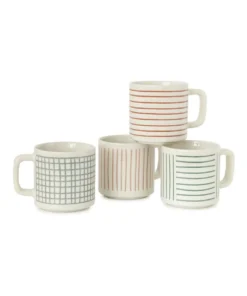 New π Salt&Pepper Nata Mug - 350ml - Set Of 4 β¨