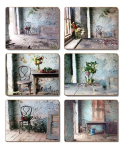 Best Sale ✨ Cinnamon Blue Room Set of 6 Coasters ✨