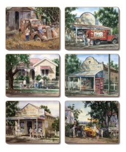 Outlet ⭐ Cinnamon Times Now Past Set of 6 Coasters 👍