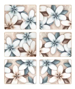 Deals ⌛ Cinnamon Ocean Frangipani Placemats Set of 6 ⭐