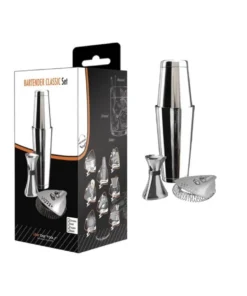 Cheap 🤩 Uber Bar Tools Bartender Classic Set Chrome (Incl. Boston & Toby Tin W/ Weighted Base) 😀
