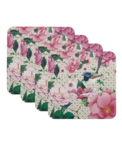 Promo 😍 Maxwell & Williams Sumeria 10.5cm Set of 4 Gift Boxed Cork Back Coaster 🤩