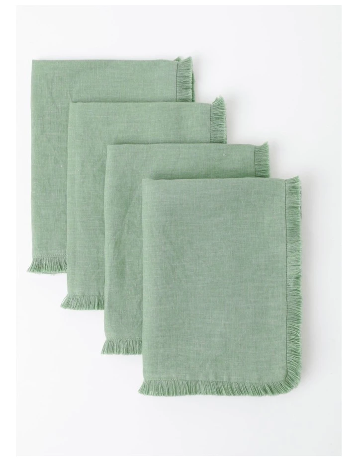 Budget ✔️ Australian House & Garden Fringed Linen Placemat Green ✨ 2 Budget ✔️ Australian House & Garden Fringed Linen Placemat Green ✨ - Image 2