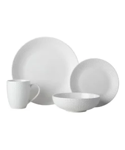 Outlet β¨ Casa Domani Corallo Coupe Dinner Set 16pc White Gift Boxed π