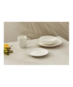 Outlet ✨ Casa Domani Corallo Coupe Dinner Set 16pc White Gift Boxed 👍 -Dining Sales Store 833504320 6 720x928