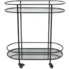 Deals 😍 Vue Terrace Oval Bar Cart Mirror Tiers In Black 👍