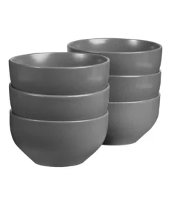 Brand new ๐ฏ Cooper & Co Set of 6 13cm Stoneware Bowls In Charcoal โ