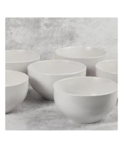 Deals 🎉 Cooper & Co Set of 6 13cm Stoneware Bowls In White 👍 -Dining Sales Store 835329880 3 720x928