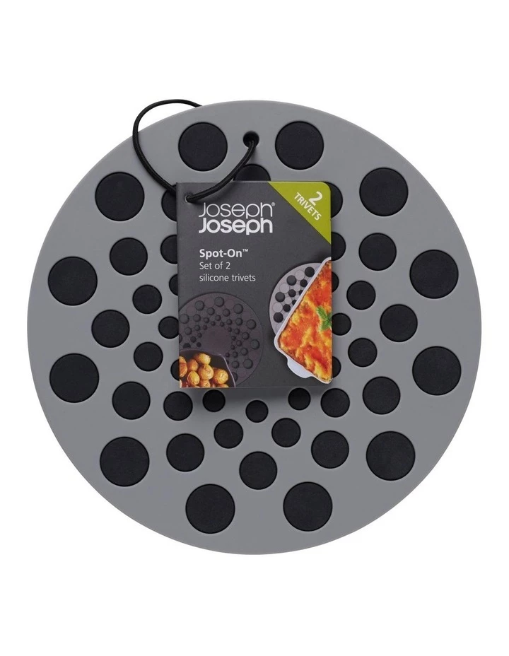 Wholesale ✨ Joseph Joseph Spot-On Set of 2 Silicone Trivets (Round) - Grey ❤️ 2 Wholesale ✨ Joseph Joseph Spot-On Set of 2 Silicone Trivets (Round) - Grey ❤️ - Image 2
