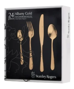 Budget 🎉 Stanley Rogers Albany Gold 24 Piece Cutlery Set 👏