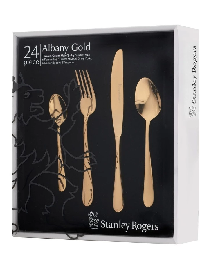 Budget π Stanley Rogers Albany Gold 24 Piece Cutlery Set π 1 Budget π Stanley Rogers Albany Gold 24 Piece Cutlery Set π