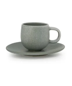New 🎉 Salt&Pepper Hue Espresso Cup & Saucer - 85ml - Leaf 😍