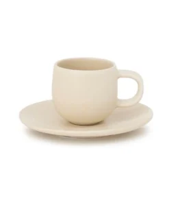New ✔️ Salt&Pepper Hue Espresso Cup & Saucer - 85ml - Butter ❤️