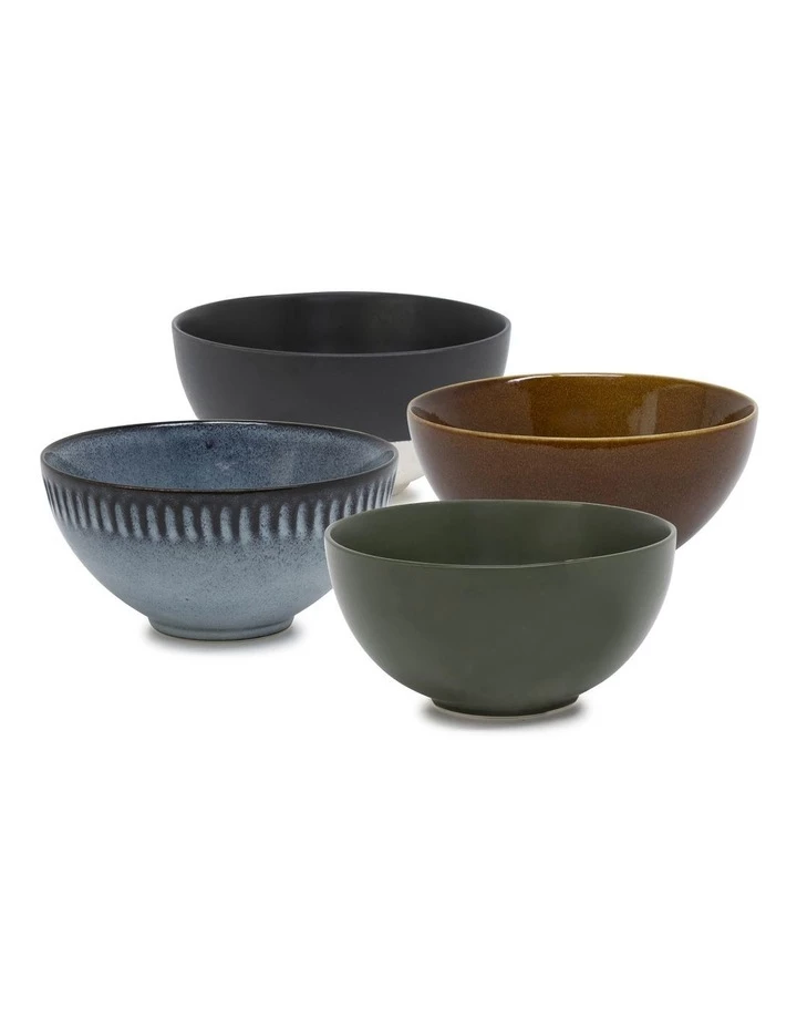 Budget π Salt&Pepper Osaka Bowl - 17cm - Set Of 4 π 1 Budget π Salt&Pepper Osaka Bowl - 17cm - Set Of 4 π
