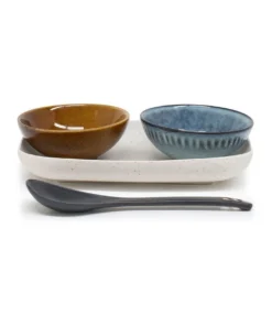 Hot Sale ๐ Salt&Pepper Osaka 4 Piece Set 20cm Dish2x10cm Bowl And Spoon - Stone โ