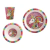 Coupon 🤩 Maxwell & Williams Donna Sharam Rainbow Jungle Children's Bamboo Rainbow Unicorn 3pc Dinner Set Gift Boxed ⭐