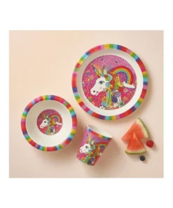 Coupon 🤩 Maxwell & Williams Donna Sharam Rainbow Jungle Children's Bamboo Rainbow Unicorn 3pc Dinner Set Gift Boxed ⭐ -Dining Sales Store 850067740 2 720x928