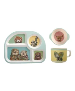 Flash Sale π Maxwell & Williams Marini Ferlazzo Wild Planet Children's Bamboo 3pc Dinner Set Boxed βοΈ