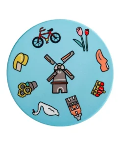 Outlet ⌛ Maxwell & Williams Megan McKean Cities Ceramic Round Coaster 10.5cm Amsterdam 👏