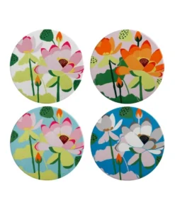 Coupon β€οΈ Maxwell & Williams Royal Botanic Gardens Lotus Ceramic Round Coaster 10cm Set Of 4 π