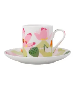 Budget 🌟 Maxwell & Williams Royal Botanic Gardens Lotus Demi Cup & Saucer 100ML White Gift Boxed 🔔