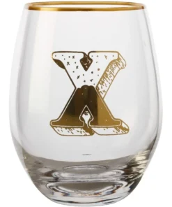 Wholesale ❤️ Maxwell & Williams The Letterettes Stemless Glass 500ML "X" Boxed ⌛