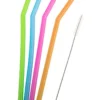 Coupon ❤️ Appetito Silicone Bent Drinking Straws Set Of 4 With Brush ✔️